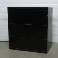 Meridian Black 3 Drawer Lateral Filing Cabinet, Locking